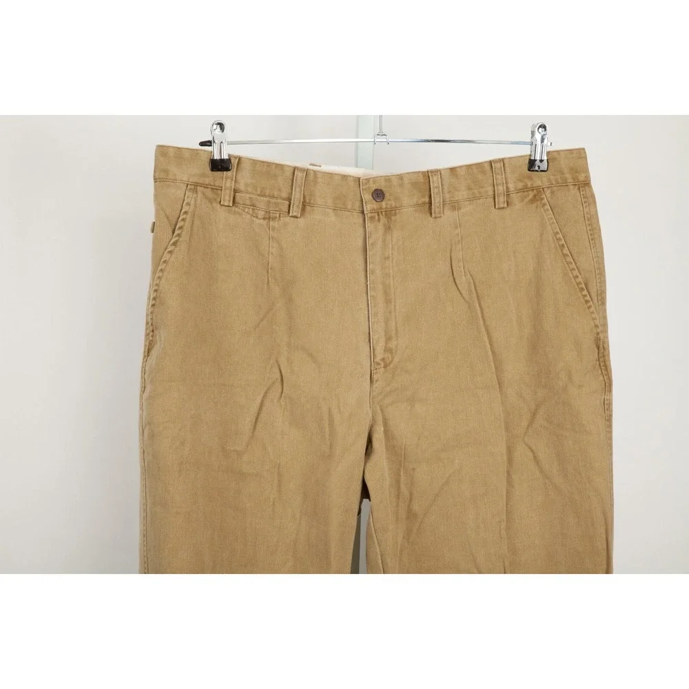 The Territory Ahead Pants Men 40 Actual 38x30 Beige Comfort Wash Pant Flat Front